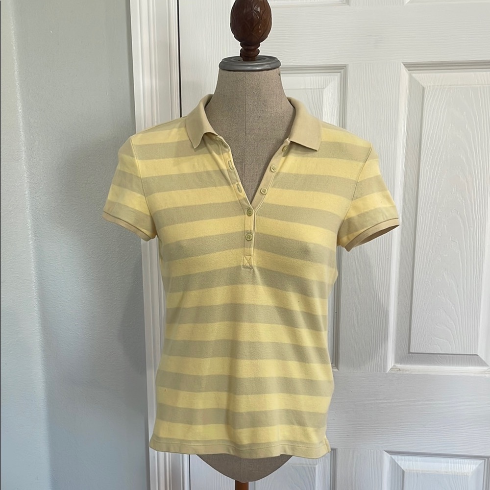 Y2K The limited stretch Striped Yellow Polo Shirt women’s size S